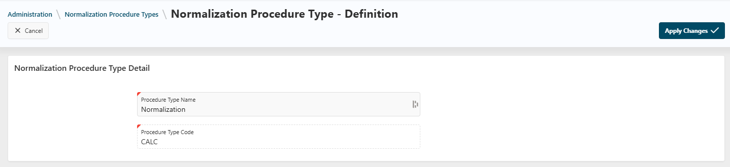Normalization procedure types