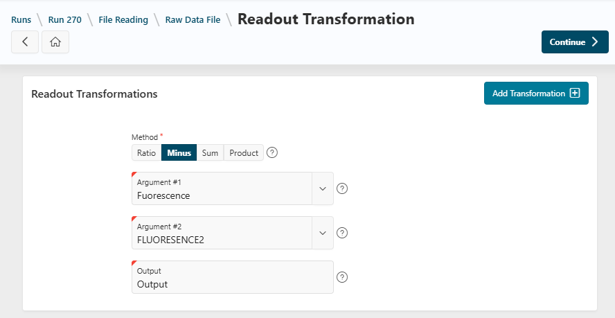 Readout Transformation form