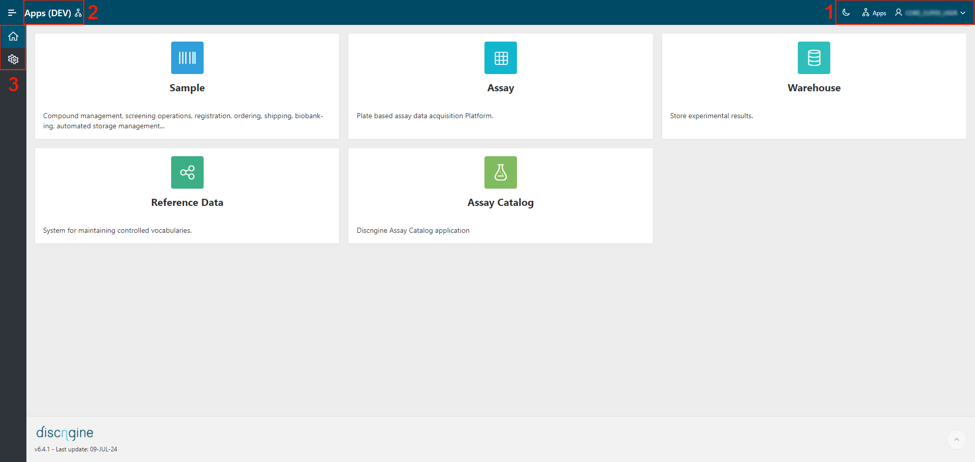 Home page of Discngine assay Home page of Discngine assay