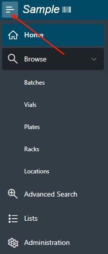 Navigation menu screenshot Navigation Menu