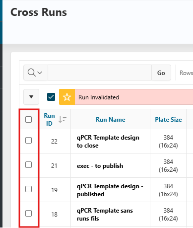 Checkboxes for row selection in reports
