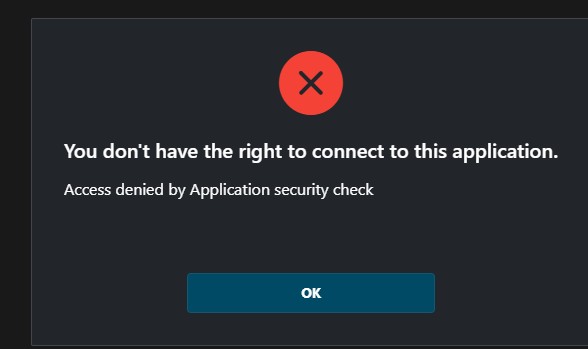 No application access