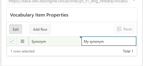Add or edit vocabulary item property