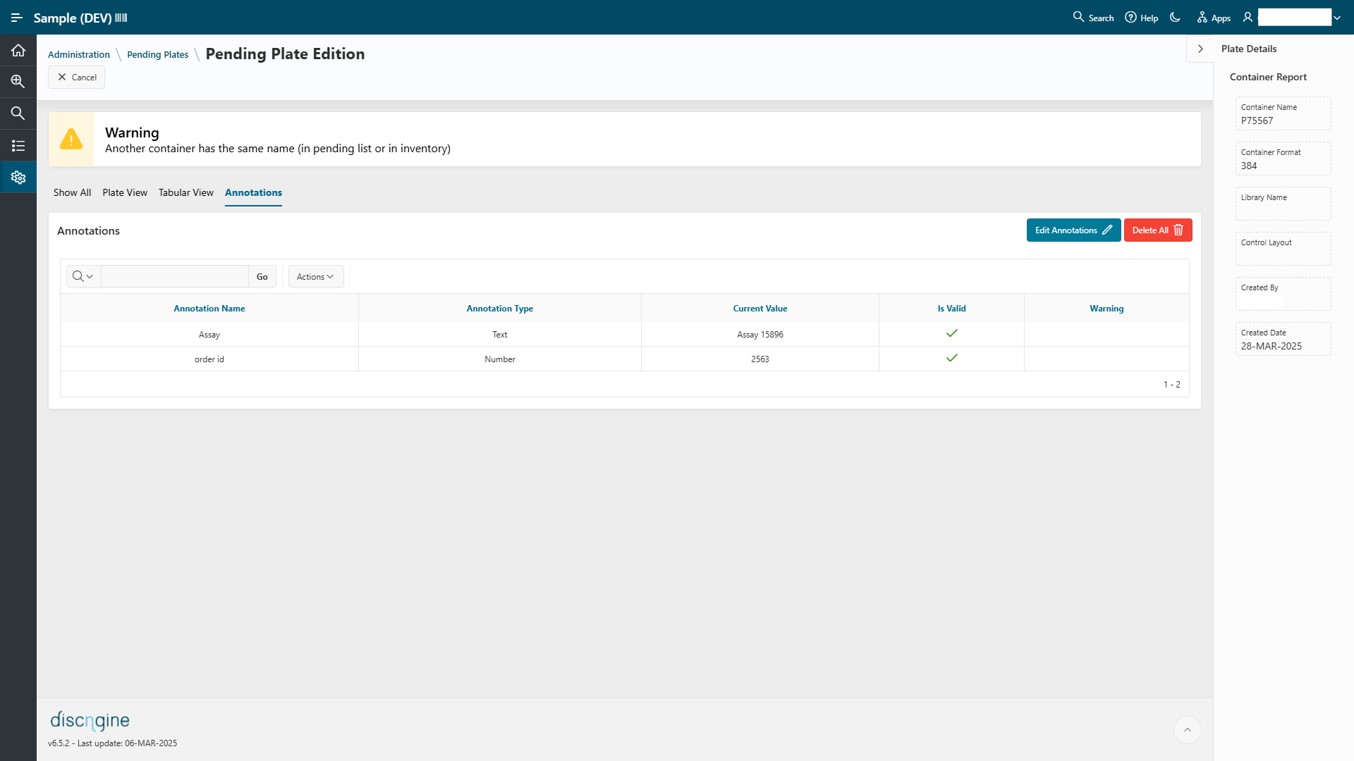 Pending Plate Annotations Edition