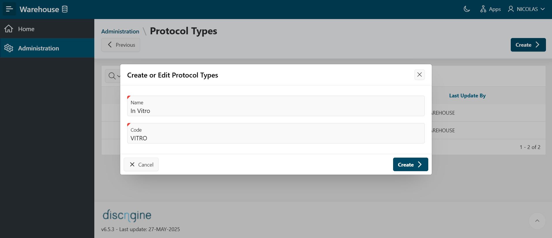 Create or Edit Protocol Types