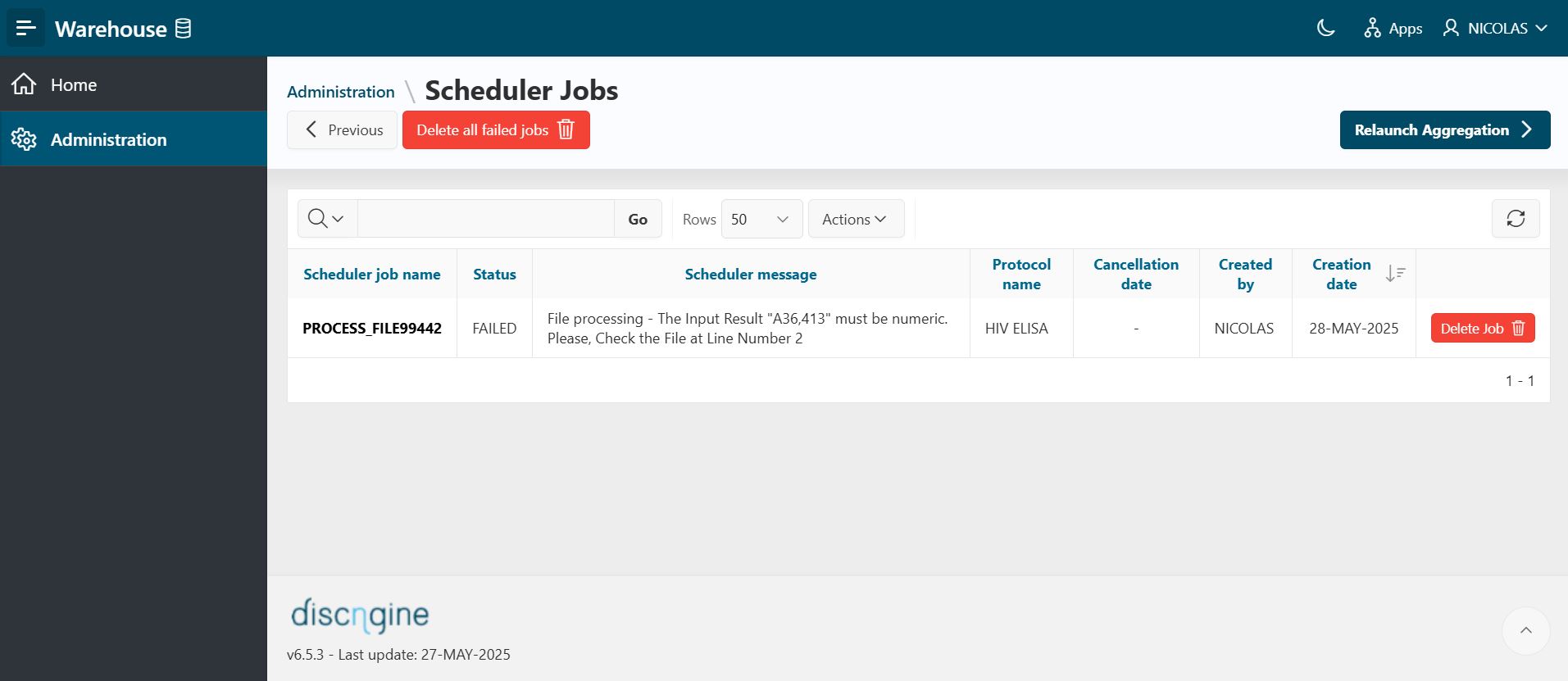 Admin scheduler jobs