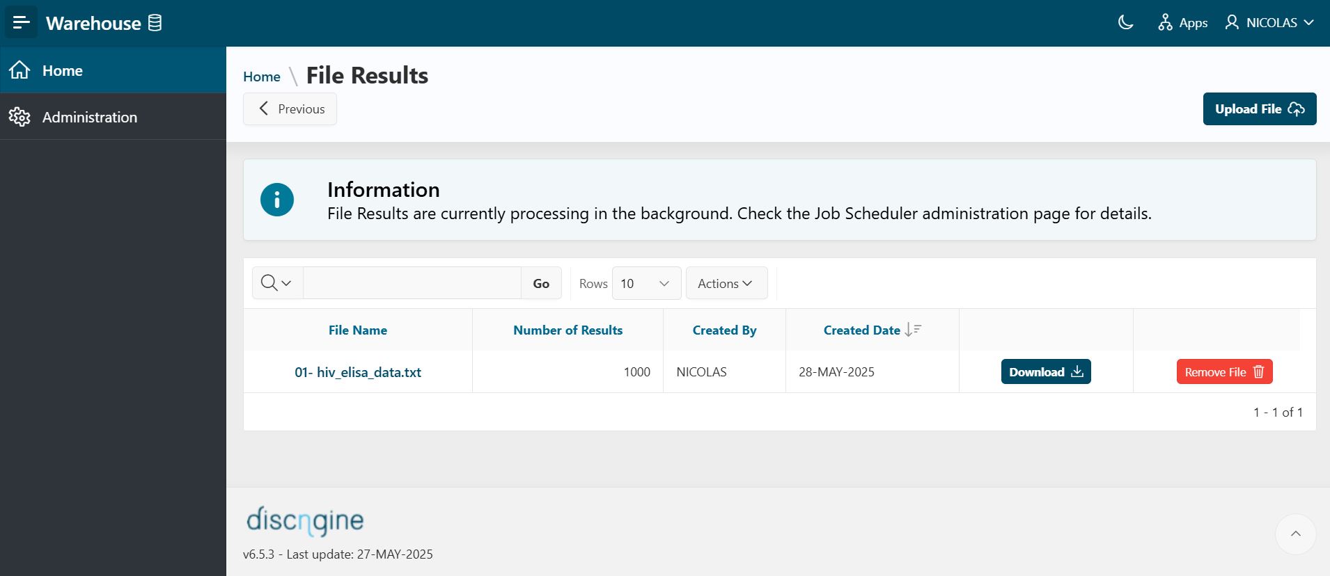 Aggregation calculation message